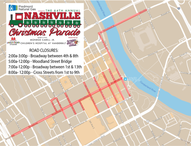 Nashville Christmas Parade 2022 Route 2017 Parade Route – Nashville Christmas Parade